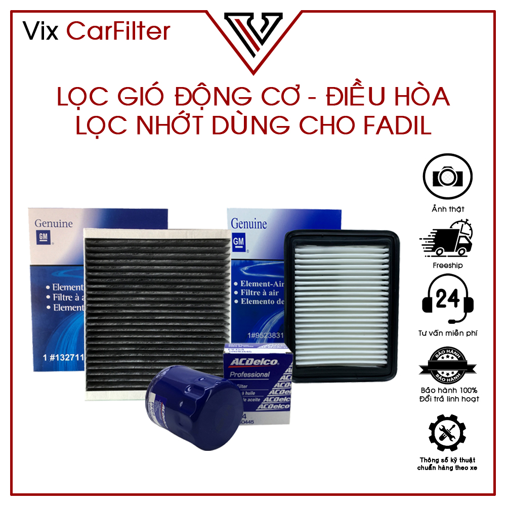 Engine Air Filter – Air Conditioner Filter – Oil Filter for Vinfast Fadil 2018-2023 Giá 75,000 Đồng*Miễn phí vận chuyển