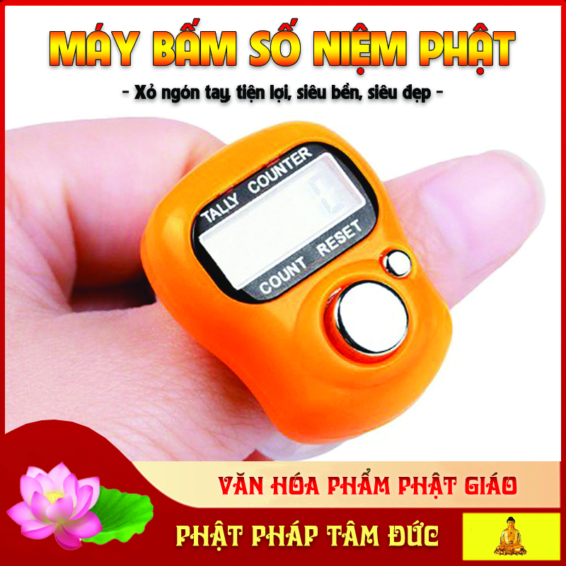 Máy bấm số niệm phật xỏ ngón tay, máy đếm số, máy đếm số niệm phật, tràng hạt điện tử niệm phật kí số mẫu mới - đa sắc màu