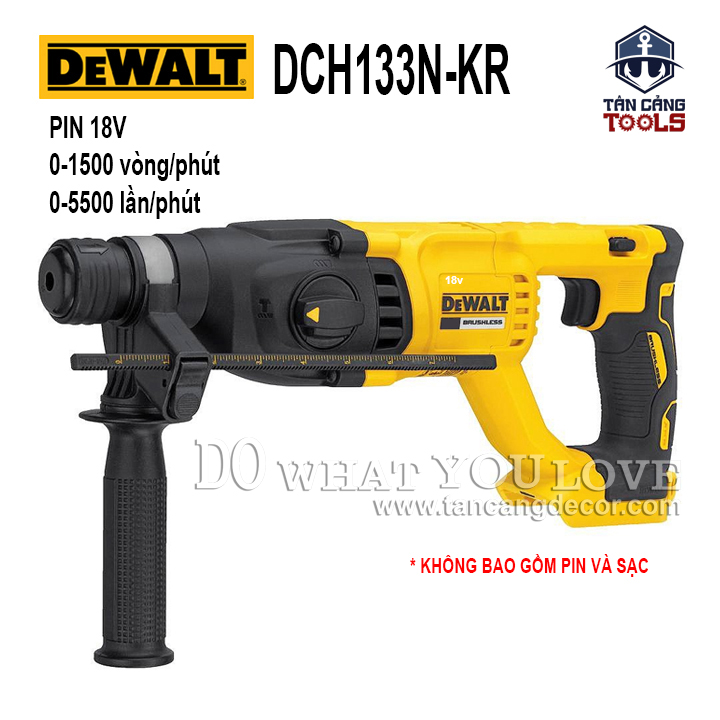 Máy khoan bê tông 3 chế độ dùng pin dewalt 18v dch133n-kr