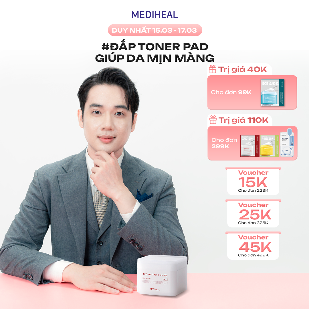 Hộp 90 miếng toner pad Mediheal Tẩy Tế Bào Chết Phyto-enzyme Peeling Pad 90 pads