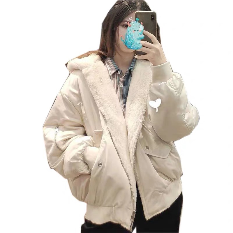 [HCM]Áo khoác phao nữ form rộng Chất liệu vải dù lót bông ấm áp thiết kế có nón bông trẻ trung phong cách Hàn Quốc (CÓ VIDEO)