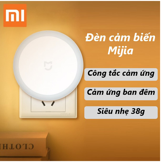 Đèn ngủ cảm biến ánh sáng Xiaomi Mijia tự động bật/tắt tiết kiệm năng lượng, hai chế độ hoạt động tự động và thủ công, ánh sáng dịu nhẹ cho giấc ngủ ngon, hàng chính hãng