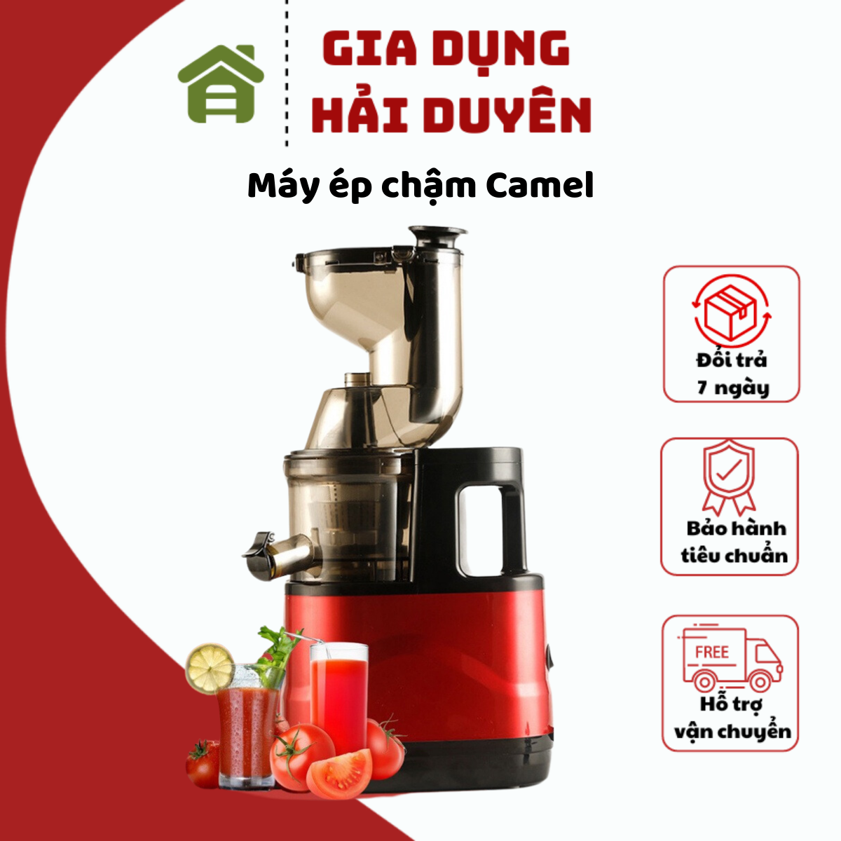 Máy ép chậm Camel Máy ép chậm giá rẻ máy ép chậm miệng lớn ép nguyên quả Bảo hành 6 tháng