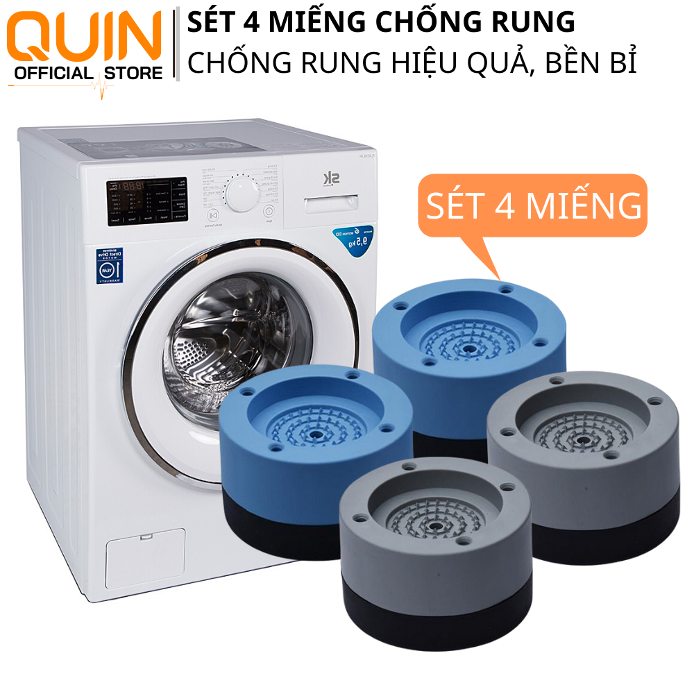 BỘ 4 CHÂN ĐẾ ĐỆM CAO SU KÊ CHÂN CHỐNG RUNG ĐA NĂNG CHO MÁY GIẶT