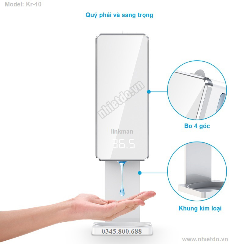 Máy đo nhiệt độ kết hợp xịt rửa tay KR-10