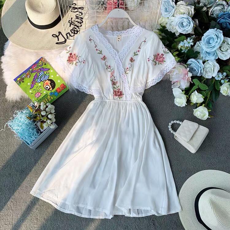Váy đầm bohomian đi biển vải voan dáng xòe in hoa họa tiết thổ cẩm đẹp giá rẻ hotgirl trẻ trung dân tộc bánh bèo