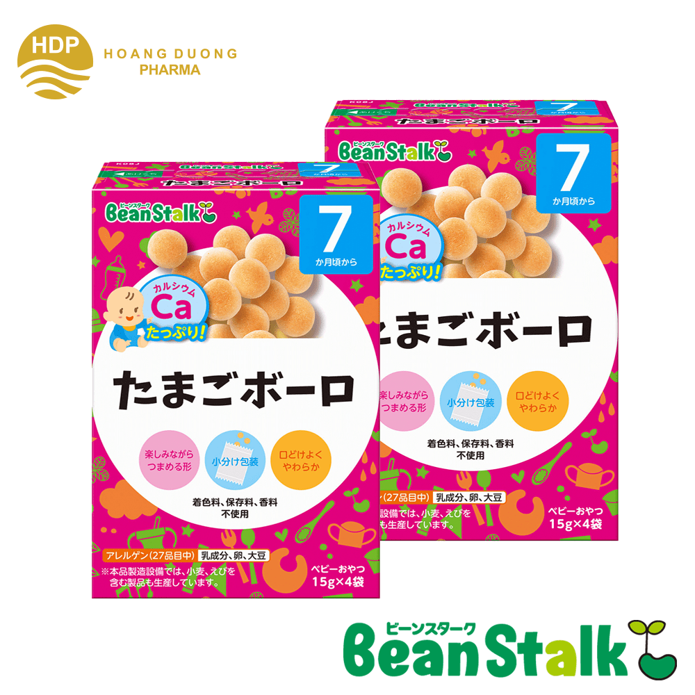 Combo 2 Hộp Bánh Trứng Ăn Dặm Beanstalk Cho Bé Từ 7 Tháng Tuổi Vị 6 Loại