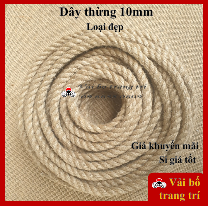 Dây thừng 10mm, dây thừng trang trí, dây thừng gai, làm đồ cào móng mèo, handmade, cat tree, trang trí