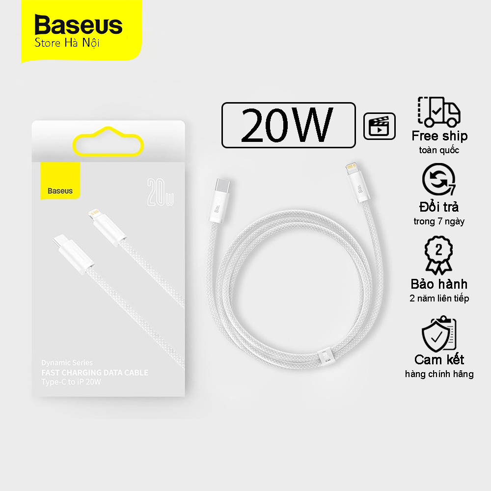 Cáp sạc nhanh 20W Baseus Dynamic Series Type-C to Lightning data 480Mbps dành cho iPhone iPad dây bọc dù dài 1m/2m