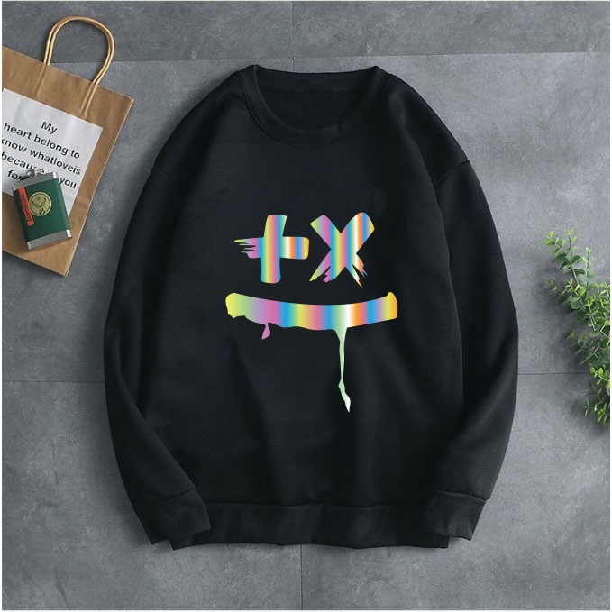 Áo sweeter nỉ trơn dài tay hình độc lạ phản quang hàng cao cấp bán shop