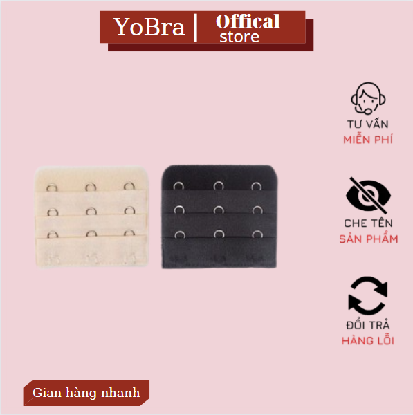 Combo 3 móc nối áo ngực loại 2 móc- 3 móc miếng nới rộng áo ngực 2 nấc-3 nấc yo-105 yobra