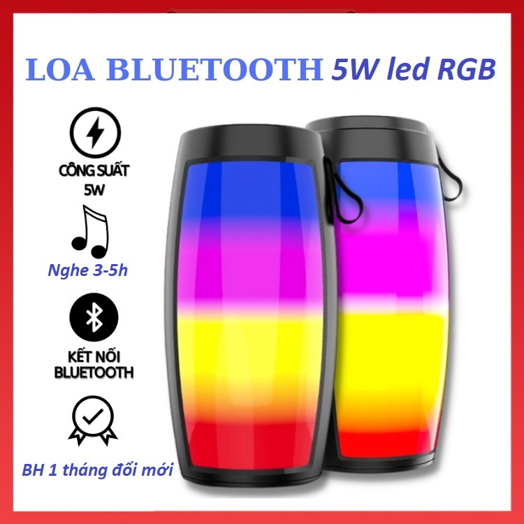 Loa bluetooth led rgb 5w / loa kisonli led-800 tws hỗ trợ usb thẻ nhớ pin sạc tặng củ sạc