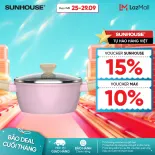 Nồi phủ sứ Nano đáy từ Sunhouse Healthy SHG7979MP20-24 - Chống dính Nano Ceramic - Dùng mọi loại bếp