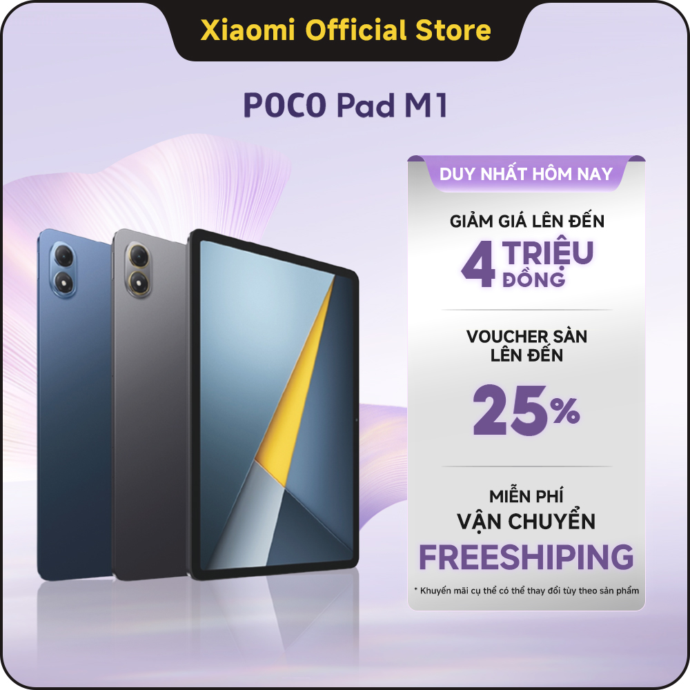 Máy tính bảng Xiaomi POCO Pad M1 | 8GB+256GB, màn hình 12.1'' 120Hz 2.5K, pin khủng 12000mAh, Snapdragon® 7s Gen 4, hỗ trợ sạc ngược 27W