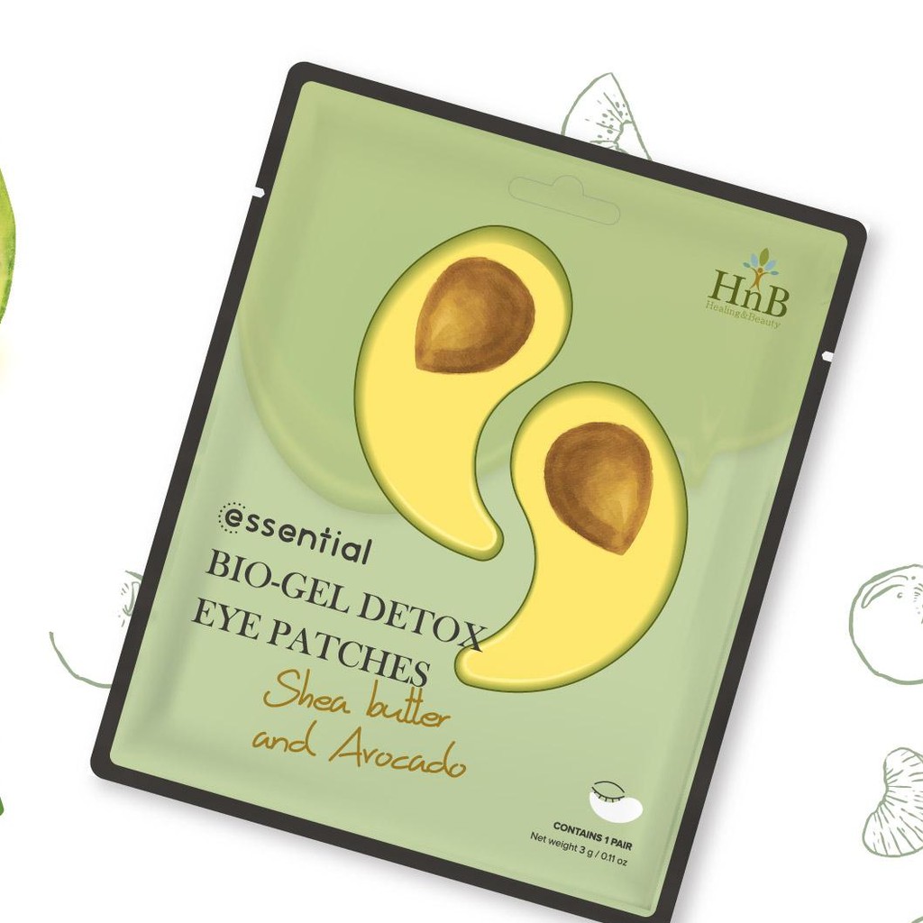 Mặt nạ Dưỡng Da Vùng Mắt HnB Essential Bio-Gel Detox Eye Patches Shea Butter And Avocado Cấp Ẩm 3g