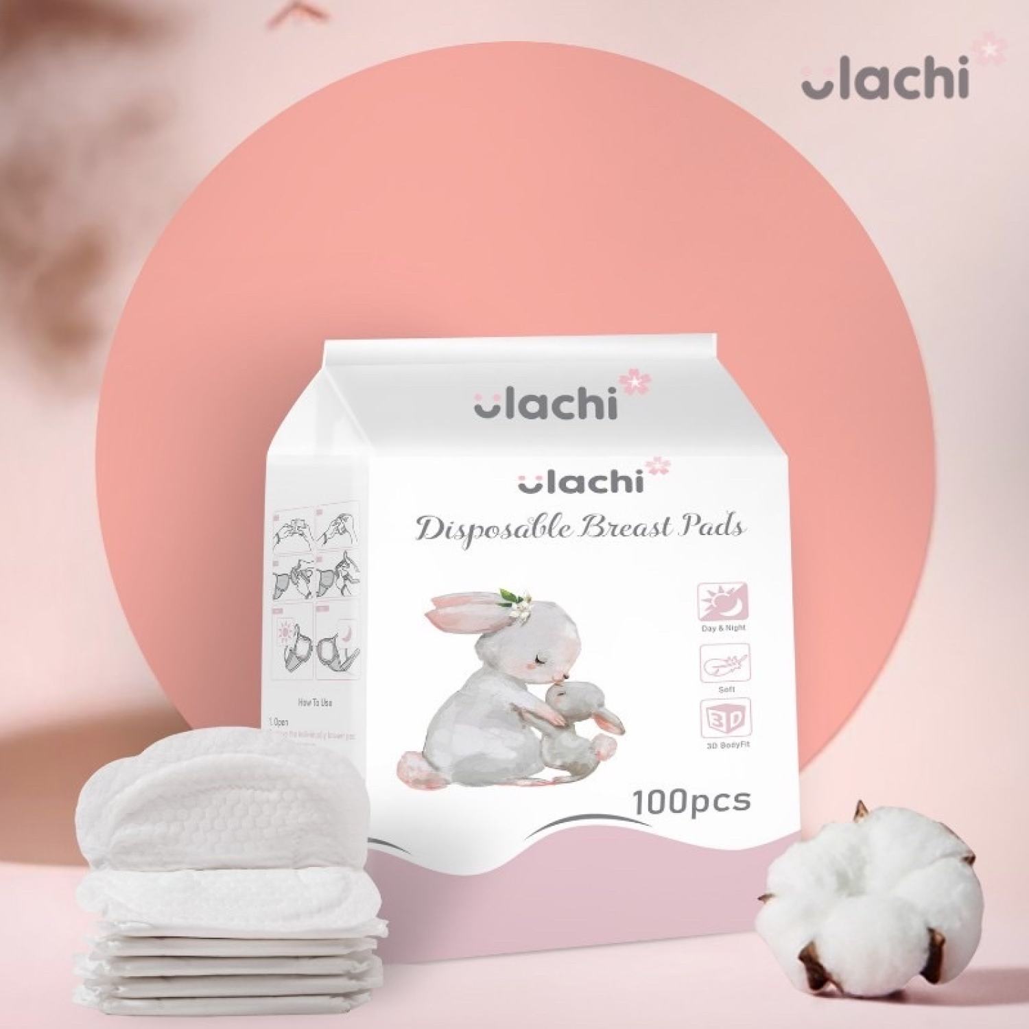 Bịch 100 miếng lót thấm sữa loại dùng một lần thấm hút nhanh giá rẻ