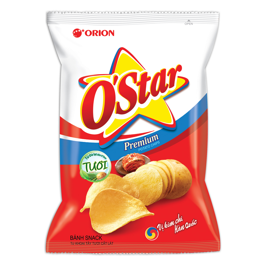 Bánh snack khoai tây OStar vị kim chi gói 108g