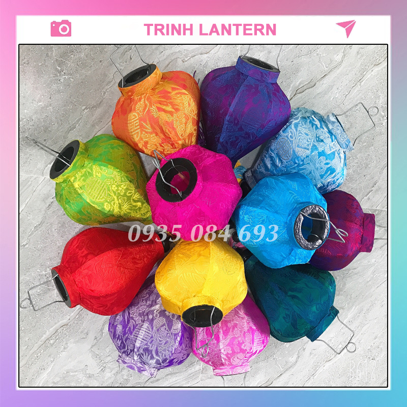 Đèn lồng vải Hội An 20cm trang trí treo ngoài trời chống nước TLLTT20