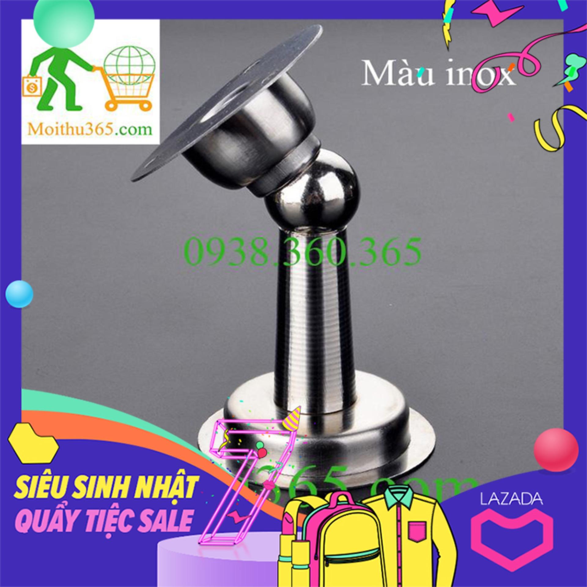 Bộ chốt nam châm hít cửa inox chống va đập không cần khoan