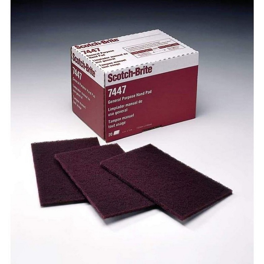 Combo 10 Miếng Nhám Scotch Brite 3M 07447 - chà nhám đa năng giúp mịn bề mặt chà tay chuyên xử lý gỉ sắt làm bóng bề mặt kim loại