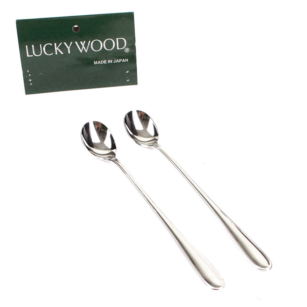Bộ 2 muỗng canh Luckywood Xuất xứ Nhật Bản hàng cao cấp inox sáng bóng 2ML 18.5cm
