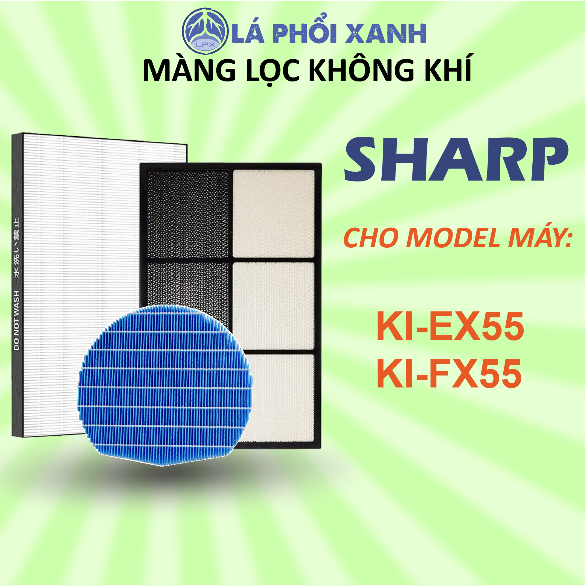 Màng lọc không khí sharp KI-EX55 KI-FX55, Màng lọc hepa màng lọc bù ẩm màng lọc than hoạt tính