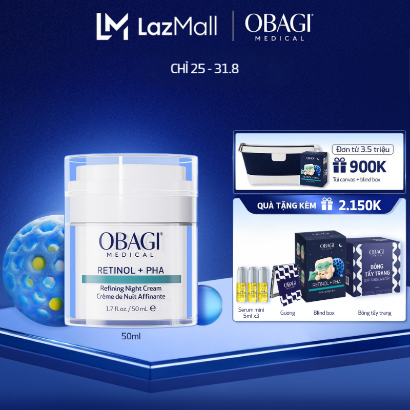 Kem dưỡng làm mới và duy trì độ tươi trẻ làn da ban đêm Obagi Medical Retinol + PHA