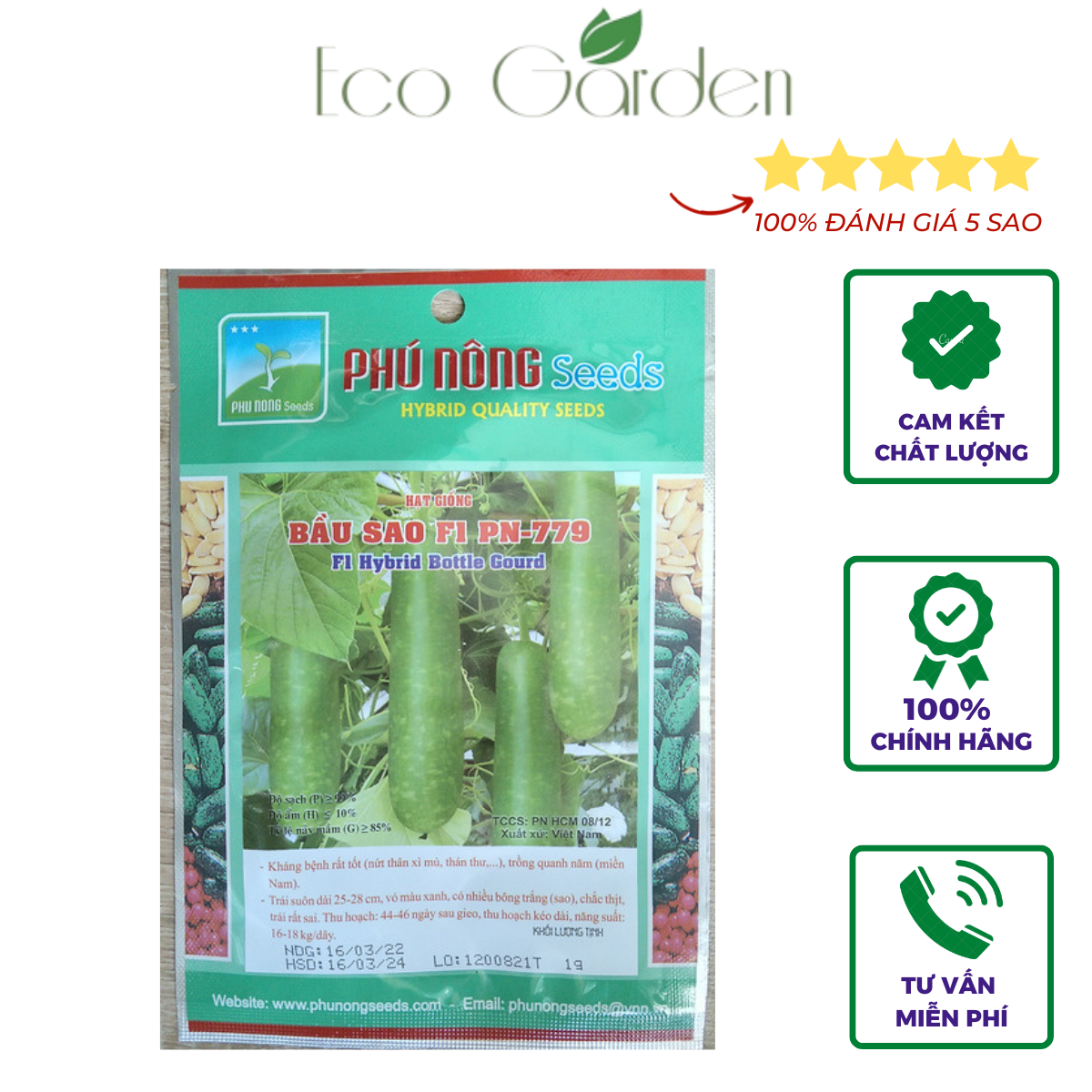 Hạt Giống Bầu Sao F1 PN-779 Phú Nông - 1g