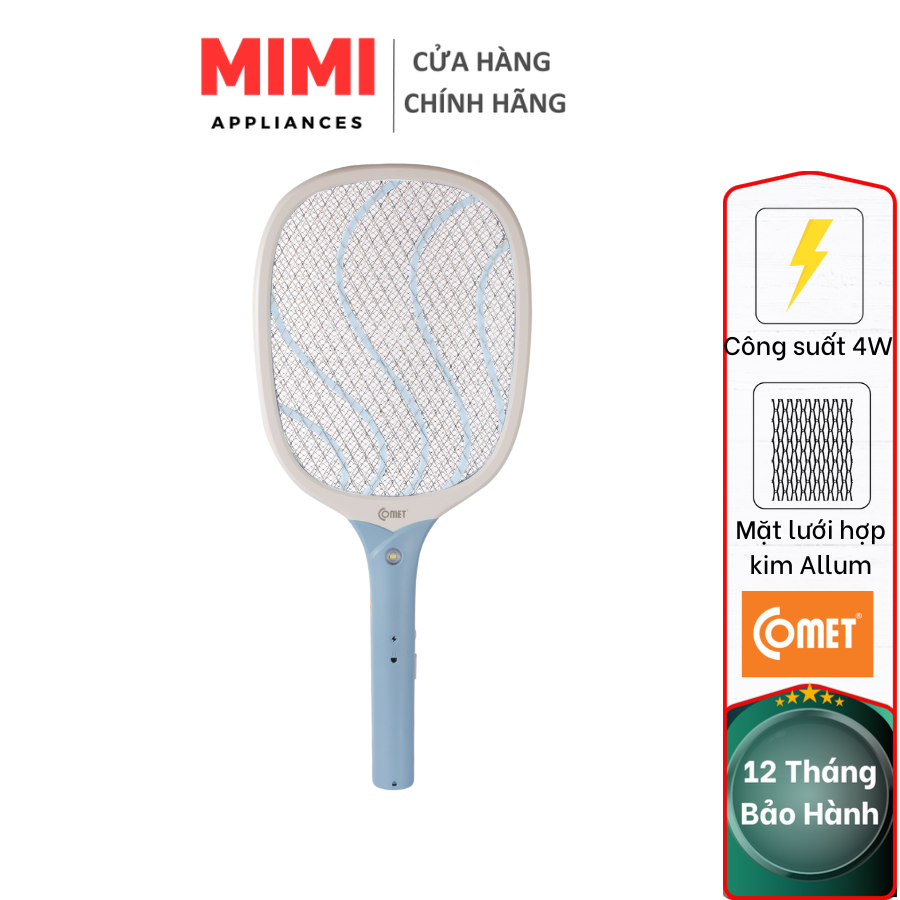 Vợt Muỗi Comet CP046, Mắt Lưới Nhỏ Diệt Muỗi Hiệu Quả - Chính Hãng Bảo Hành 12 Tháng