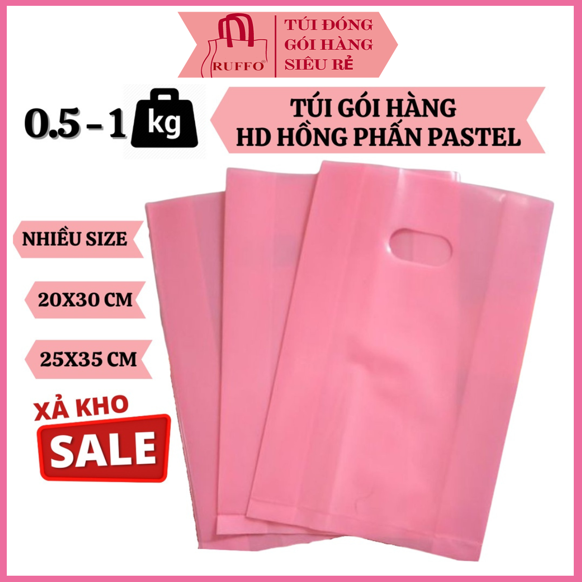 0,5kg - 1kg Túi Nilon Gói Hàng Hồng Pastel HD Hột Xoài - Bịch Túi Ni Lông Hột Xoài Hồng Phấn Ruffo Hàng Đẹp Dẻo Dai Bền Cho Các Shop Thời Trang Mỹ Phẩm Giày Dép