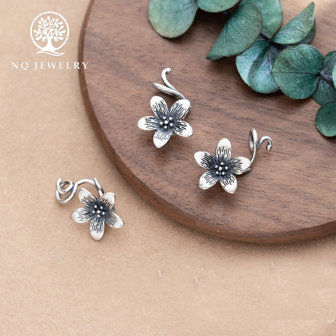 CHarm bạc hoa 5 cánh treo - NQ Jewelry