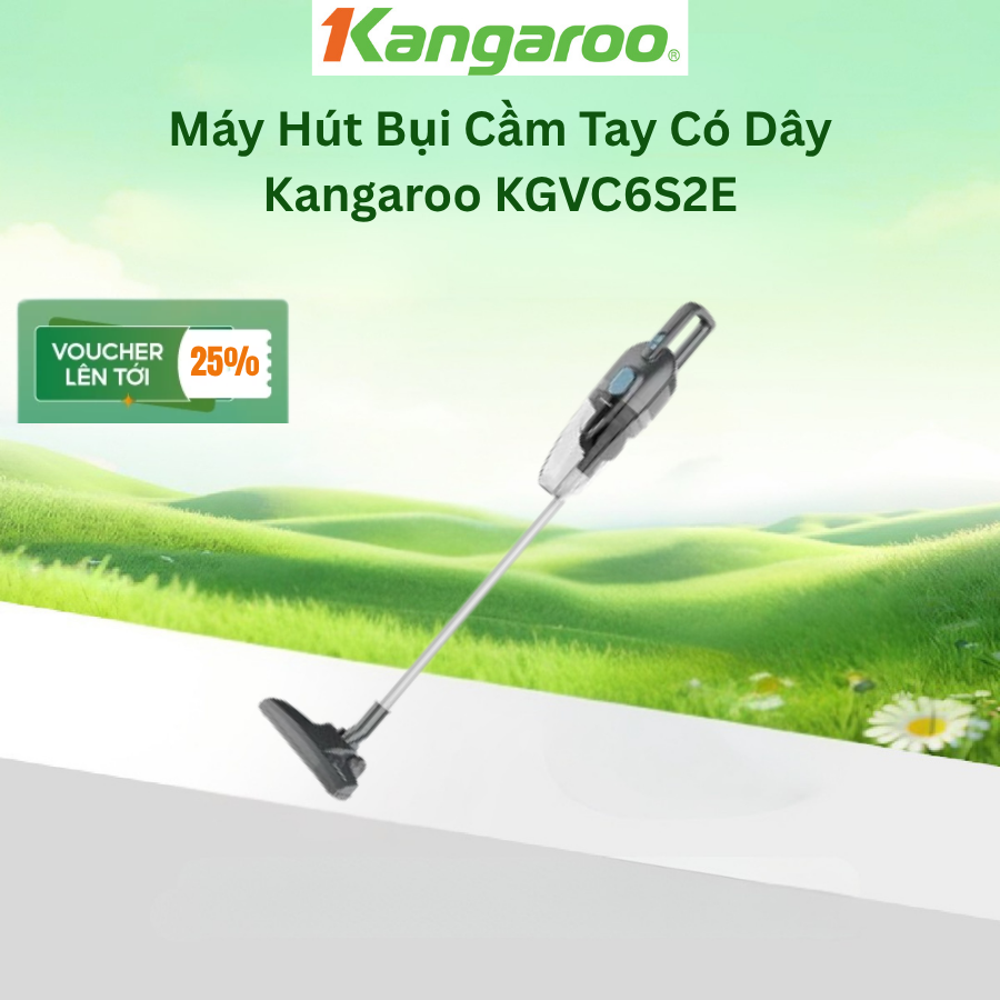 [SP MỚI] Máy Hút Bụi Cầm Tay Có Dây Kangaroo KGVC6S2E - Công Suất 600W Dung Tích 1,2L