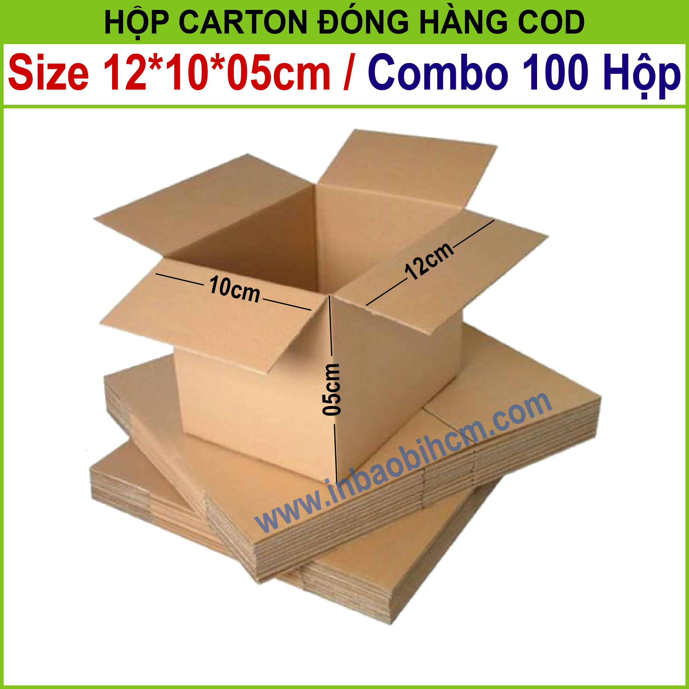 100 hộp carton 12x10x5 cm - hộp đóng hàng
