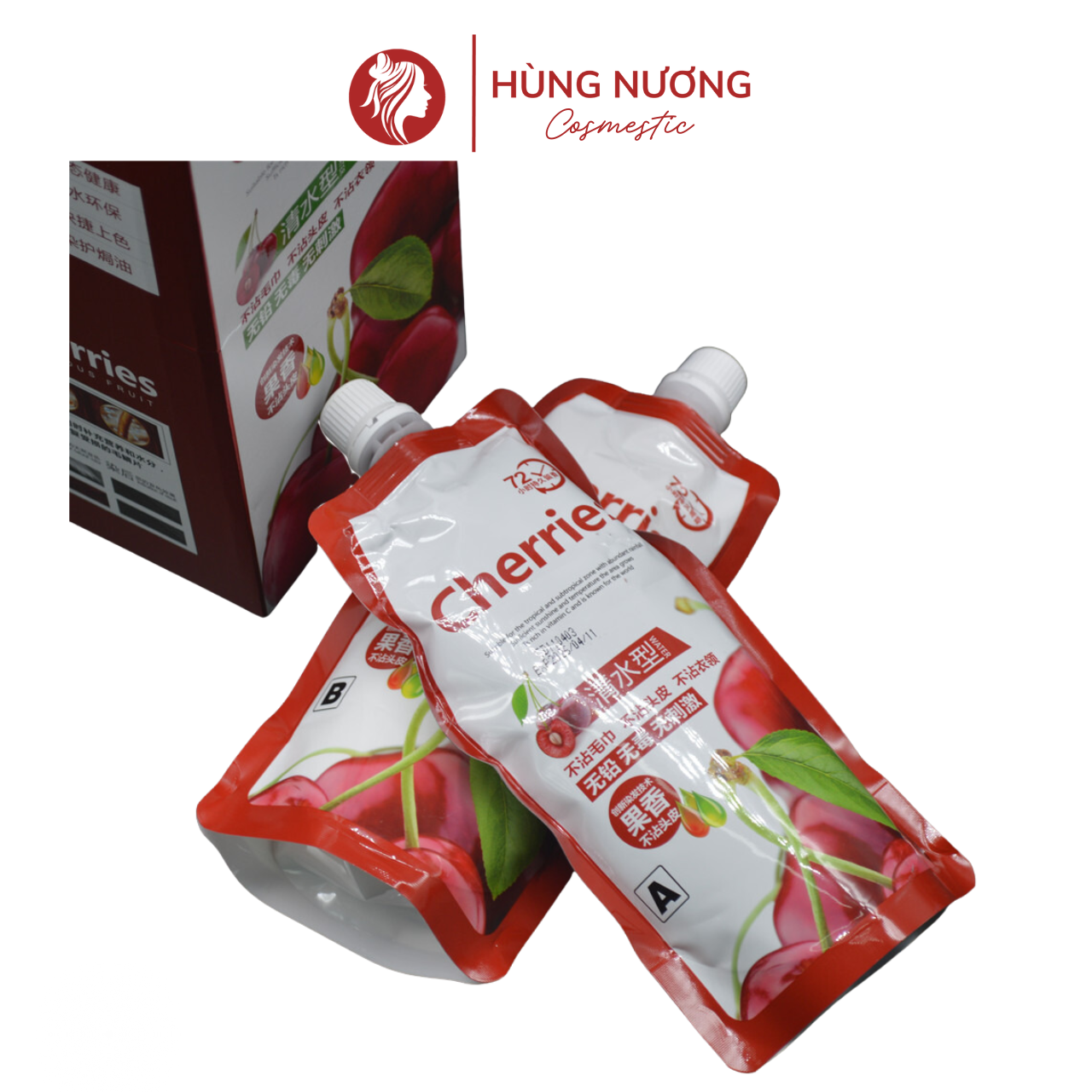 Thuốc nhuộm tóc đen Cherries chuyên gia phủ tóc bạc, phủ tóc trắng