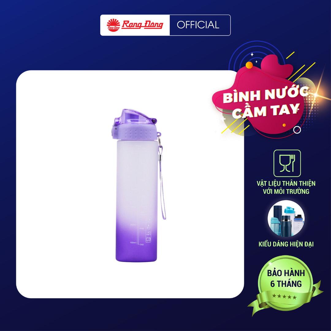 (Hỗ trợ in hình, tên) Bình nước cầm tay 700ml RD-07P1 chính hãng Rạng Đông an toàn sức khỏe sử dụng tiện lợi giữ nhiệt