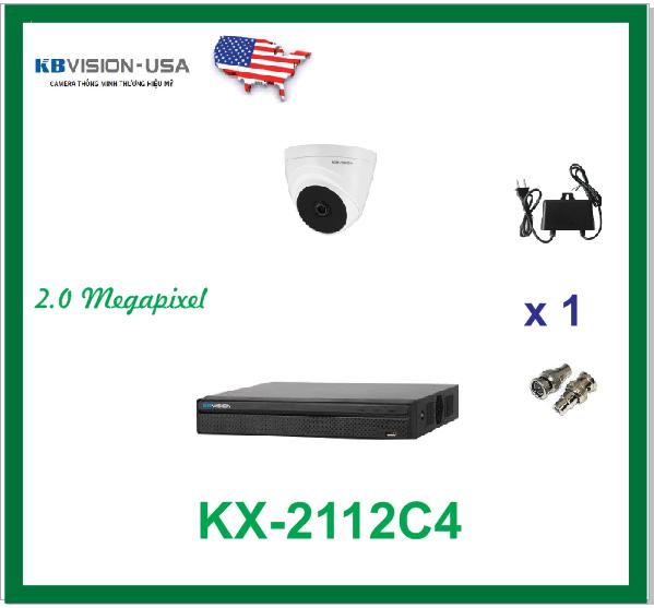 Bộ 1 camera kbvision kx-2112c4 2.0 megapixel