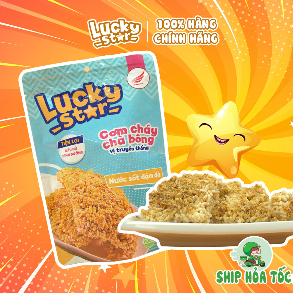 Cơm cháy chà bông ăn vặt truyền thống snack Lucky Star 50g đậm vị dinh dưỡng.