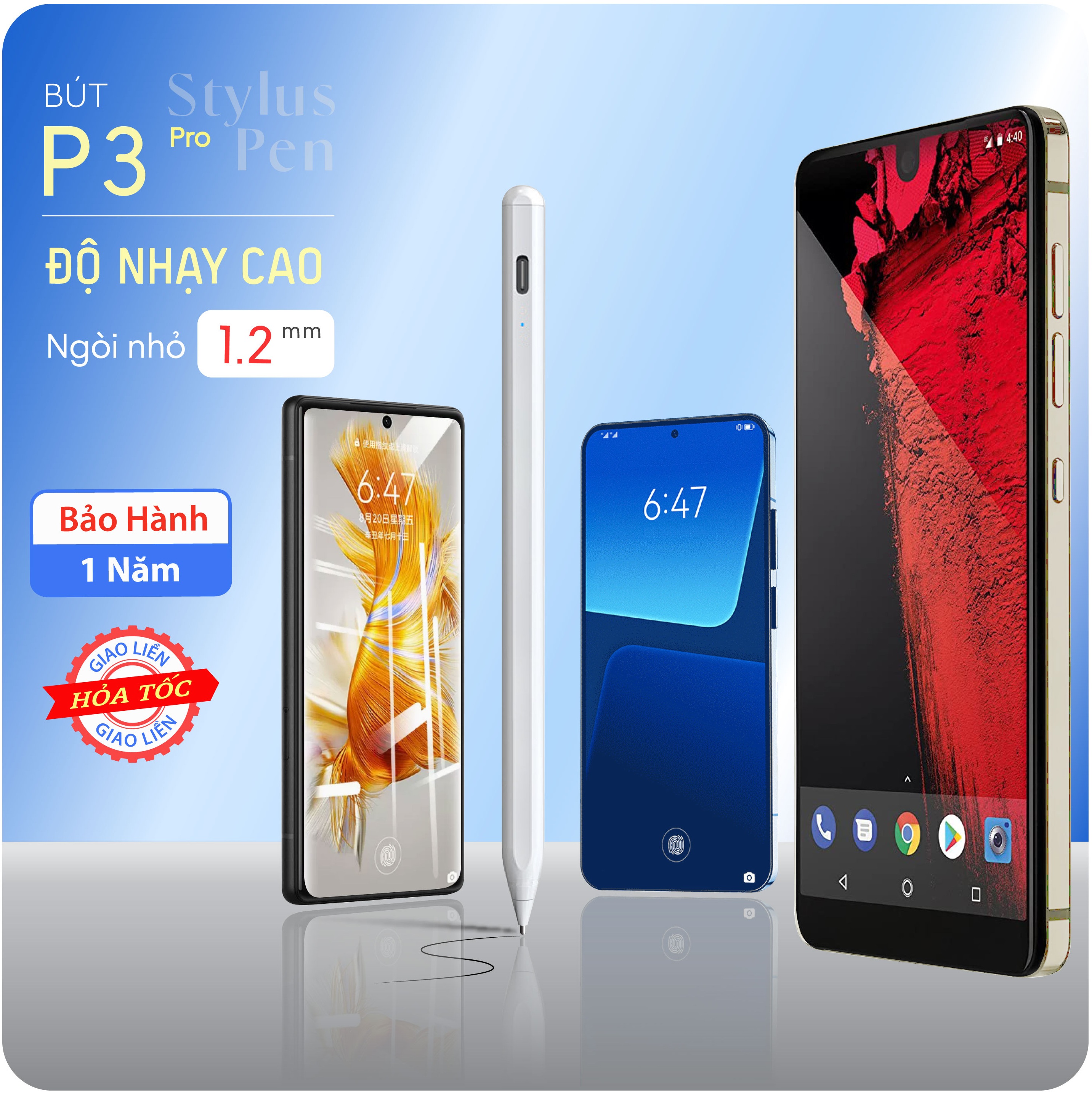 Bút cảm ứng p3 / p7 dual - dành cho điện thoại và máy tính bảng