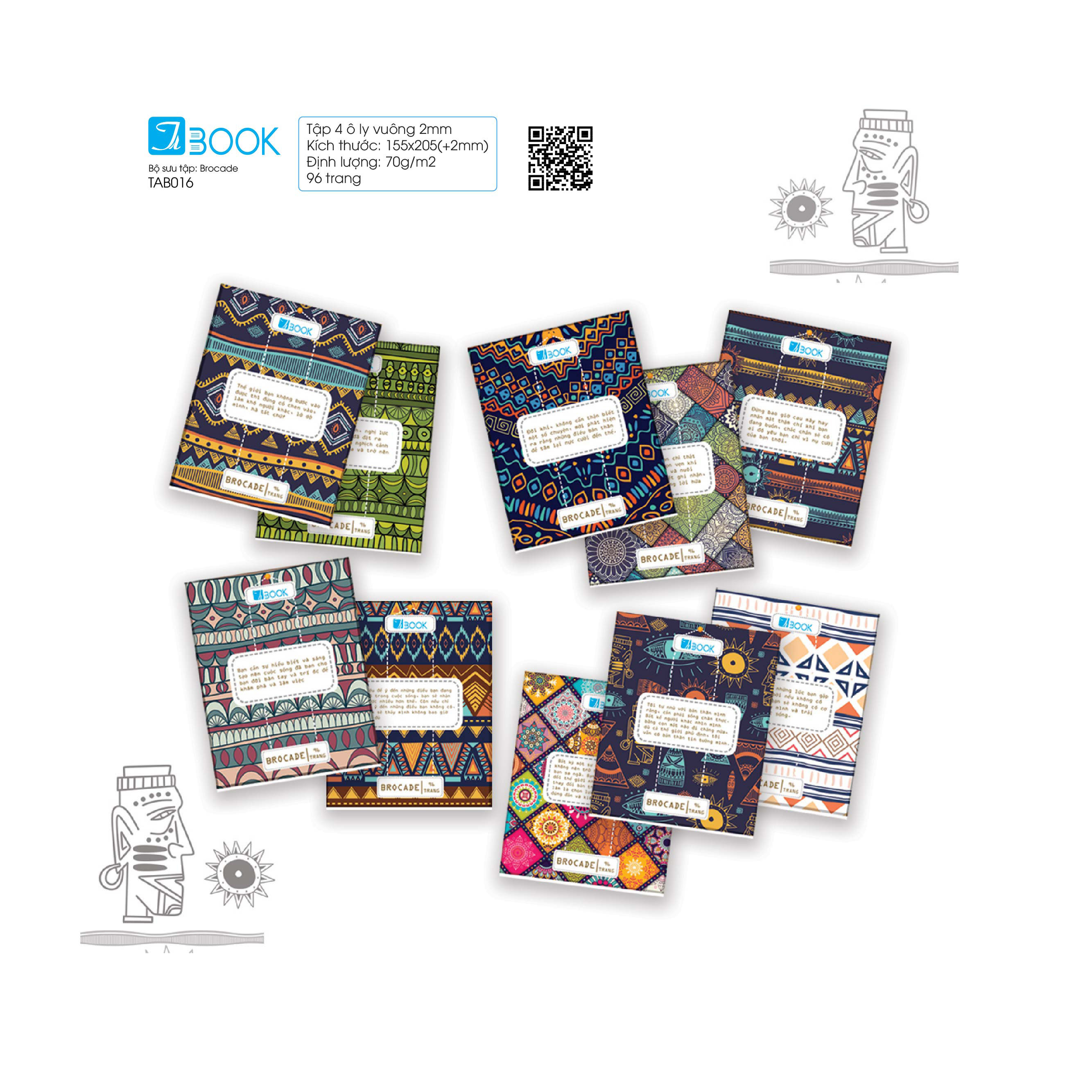 [HCM]10 cuốn Tập học sinh Brocade hiệu TaBOOK, 96 trang ĐL70 (TAB016b)