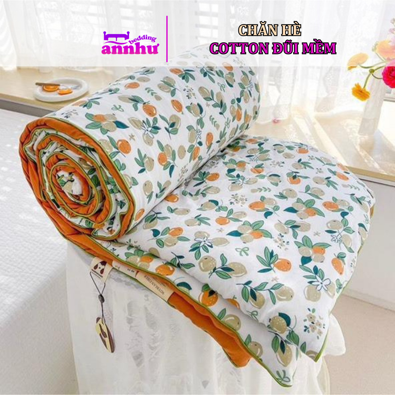 Chăn hè cotton đũi mềm mát kích thước 2mx2m3 chất vải mỏng thoáng an như bedding