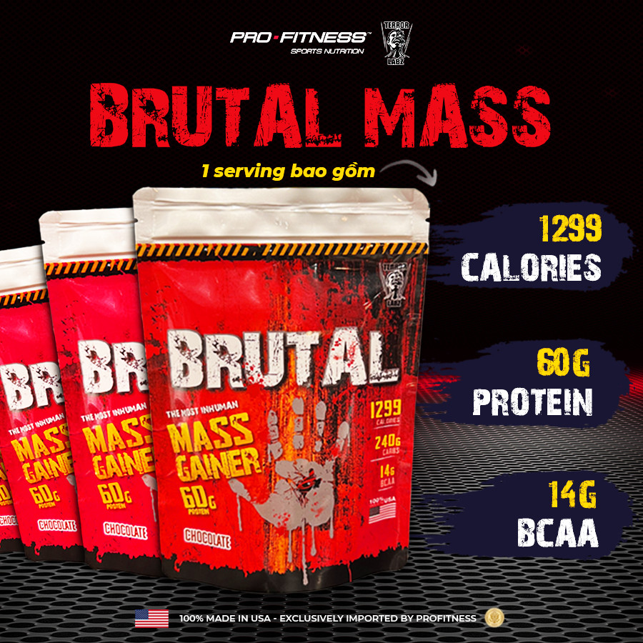 Sữa siêu tăng cân Brutal Mass - Profitness sữa mass cung cấp dồi dào calories mass tăng cân tăng cơ