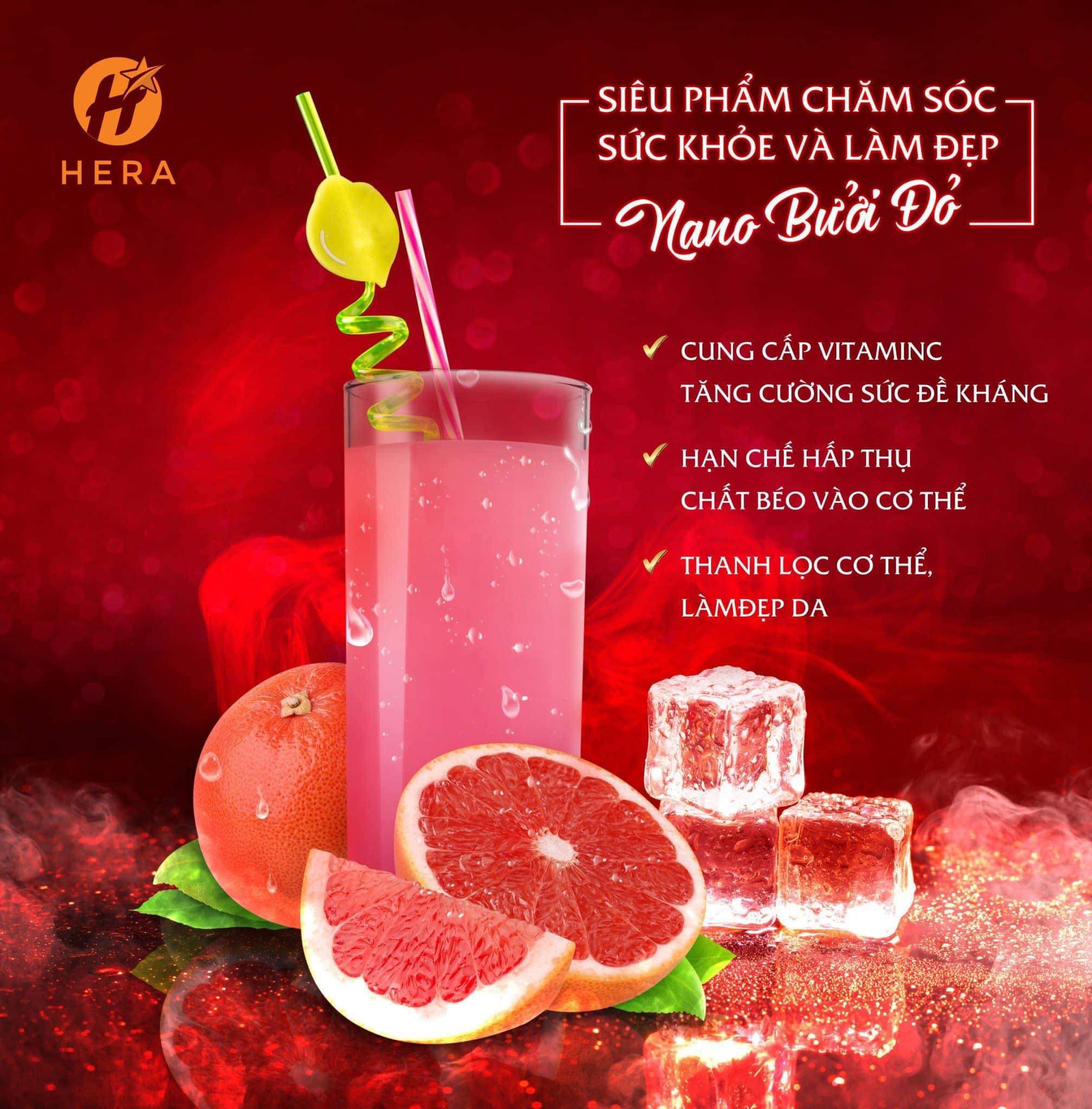Nano bưởi đỏ và hera plus - tặng son dưỡng bơ siêu xinh
