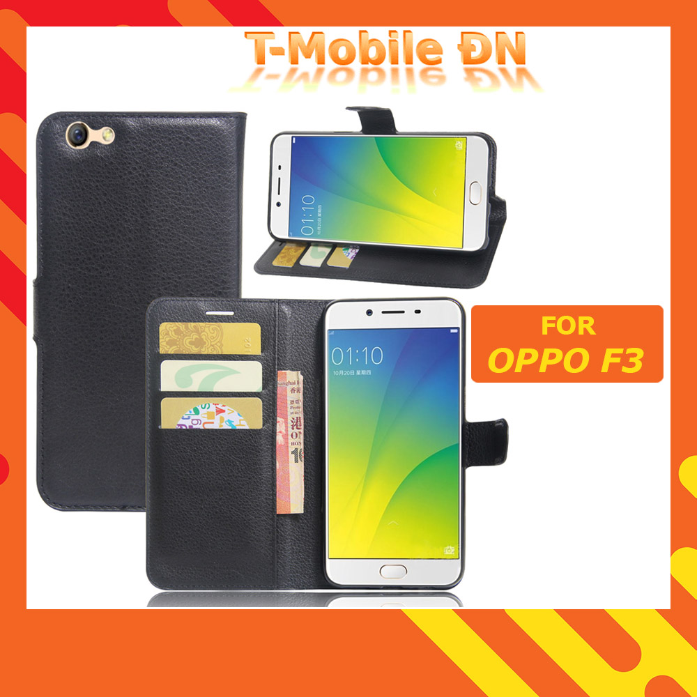 Bao da Oppo F3 Cao cấp có nắp gập và chống xem video tiện lợi