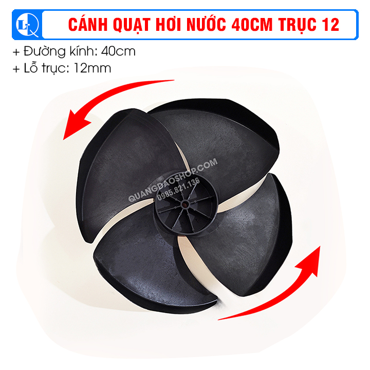 Cánh quạt hơi nước 40cm - Dùng cho loại quạt motor phía trước, cánh úp phía sau