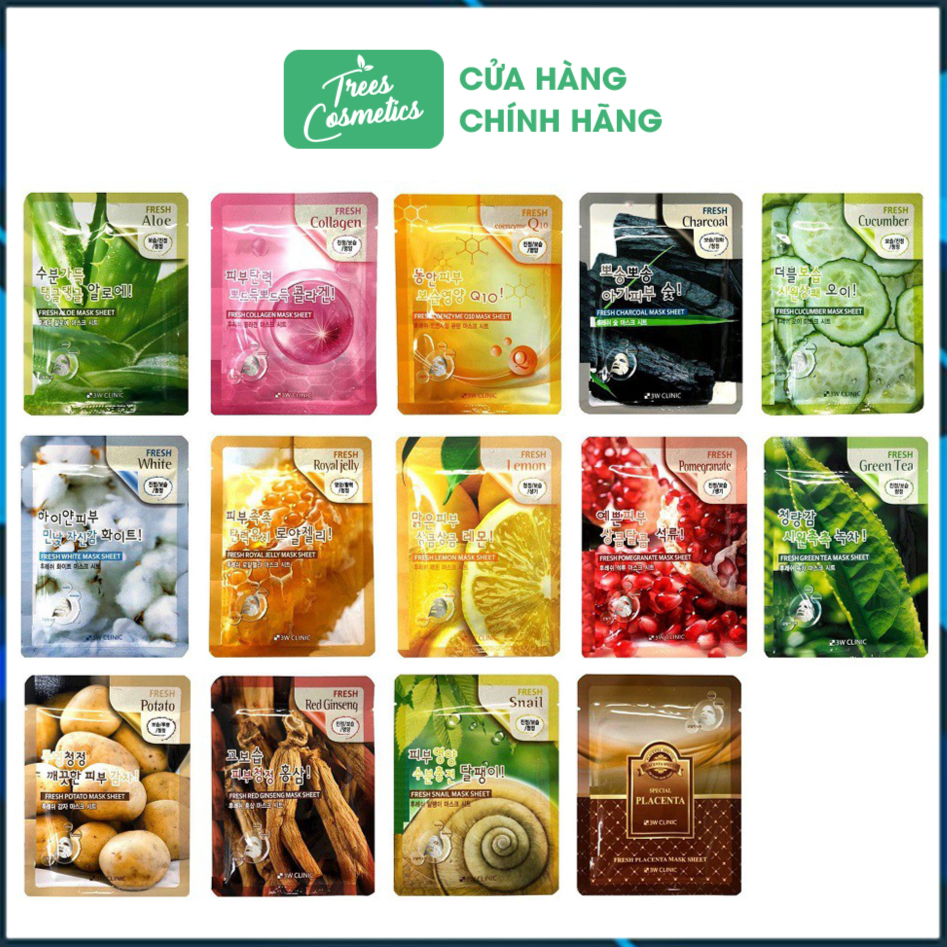 Mặt nạ dưỡng da 3w clinic fresh mask sheet 23ml - hàn quốc chính hãng