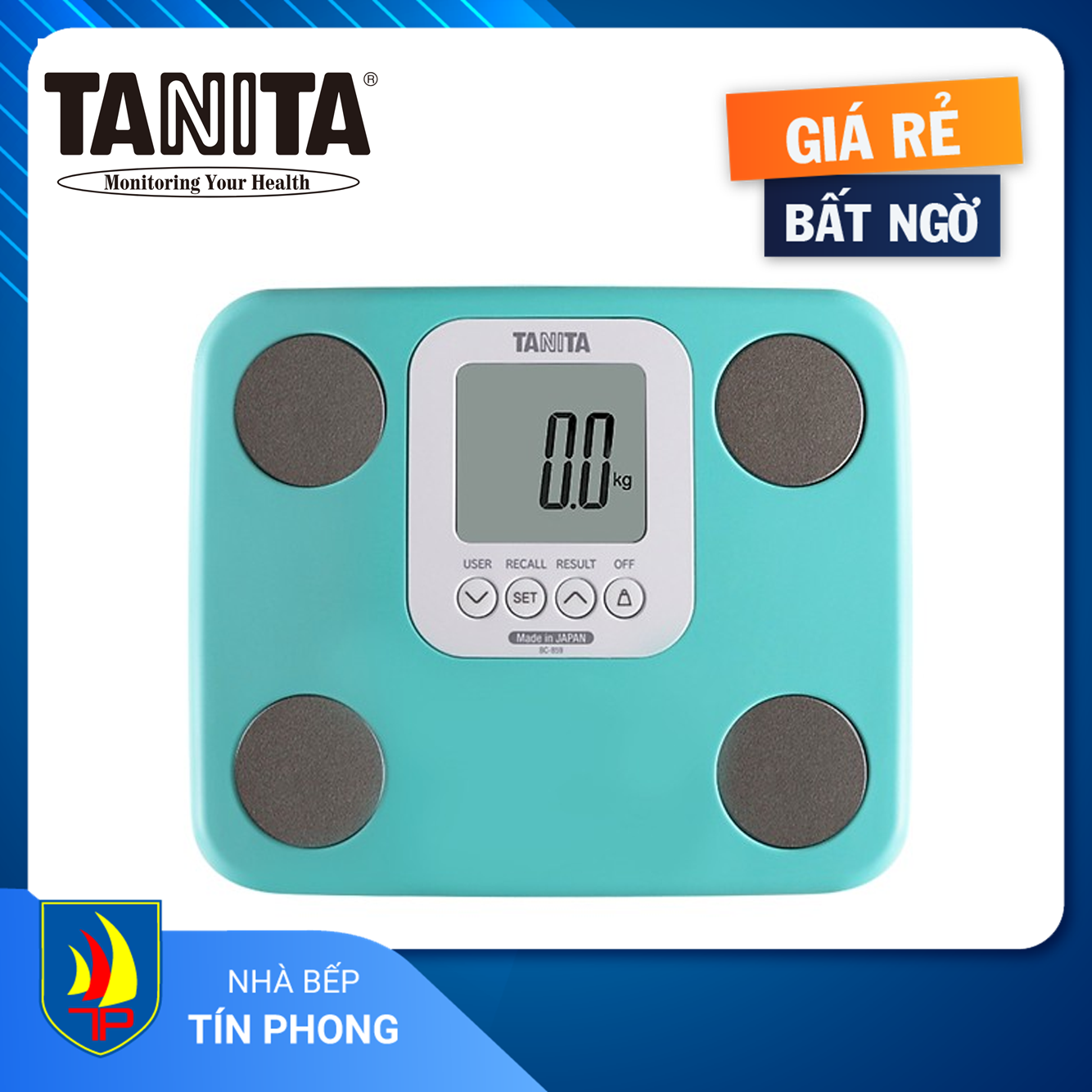 Cân điện tử tanita bc859 lb20 . màn hình hiển thị: lcd. tải trọng tối đa: 150kg. 7 chức năng: cân nặng, tuổi chuyển đổi, tỷ lệ trao đổi chất, khối lượng cơ, tỷ lệ phần trăm mỡ, tỷ lệ mỡ nội tạng.