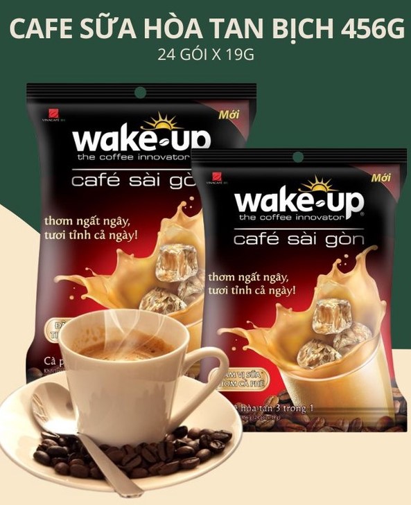 Cà phê sữa 3 in 1 wake up café sài gòn 456g