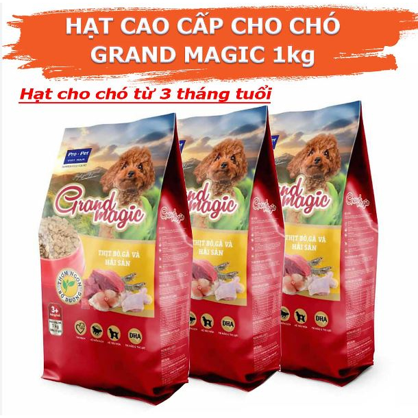 Thức Ăn Cho Chó Cao Cấp Grandmagic Túi 1Kg - Hạt Chuyên Dụng cho chó Poodle, phốc sóc
