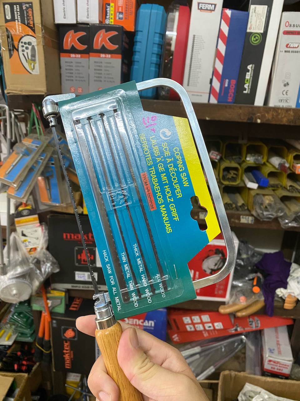 Cưa lọng gỗ sắt gồm 5 lưỡi loại tốt