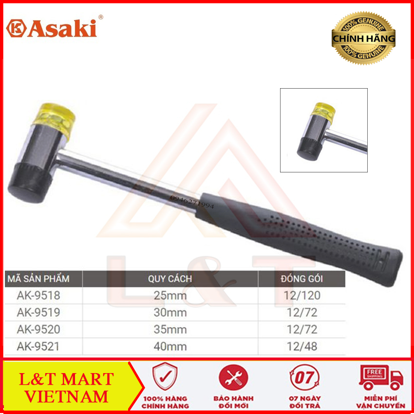 Búa nhựa 30mm asaki ak-9519